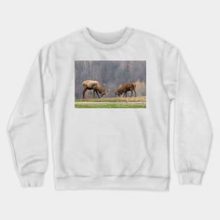 Elk in a fight Crewneck Sweatshirt